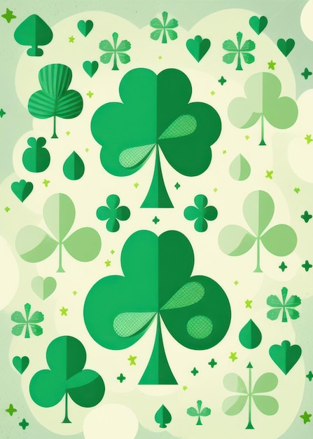 Cute illustration card wallpaper of saint Patrick's day design on pastel green background