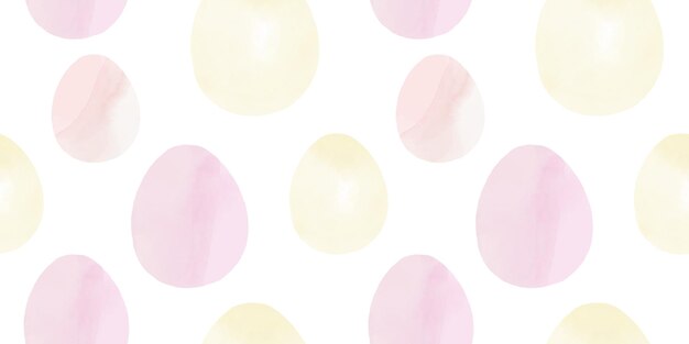 Cute illustration with colorful Easter eggs with watercolor texture spring banner