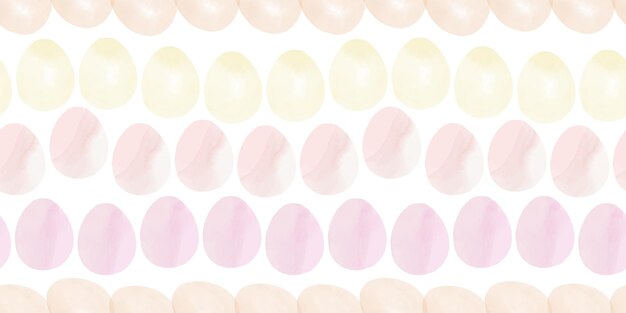 Cute illustration with colorful Easter eggs with watercolor texture spring banner