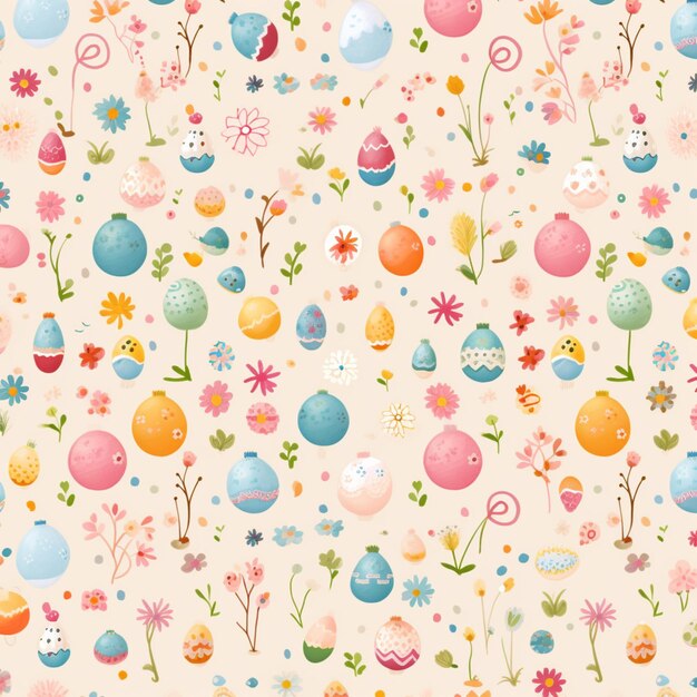 Cute Kawaii Easter Digital Paper