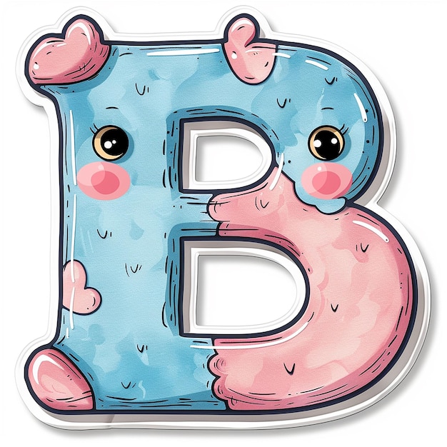 cute kawaii Letter B sticker