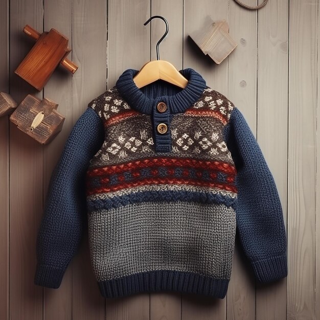 Cute kid sweater in wool