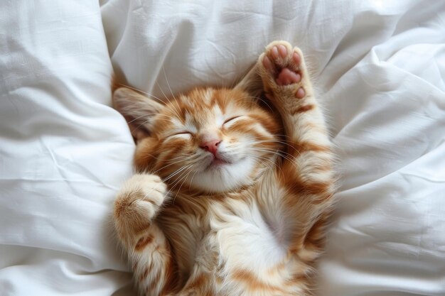 cute kitten resting peacefully on a soft fur blanket