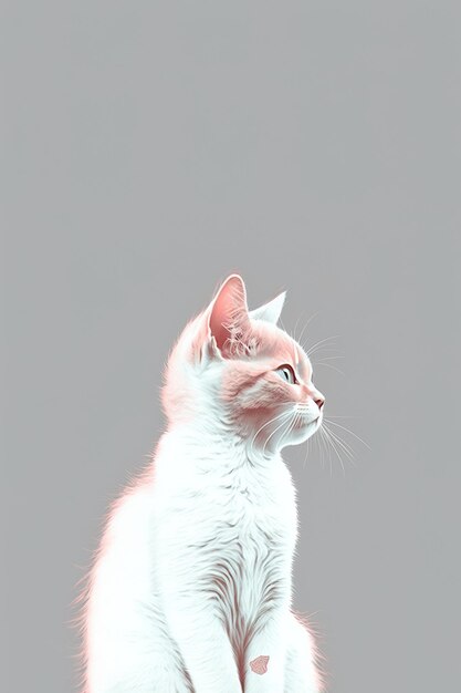 Cute kitten with minimalist background