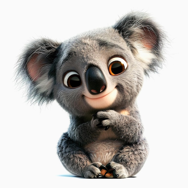 Cute koala cartoon character Realistic 3D koala cartoon Illustration