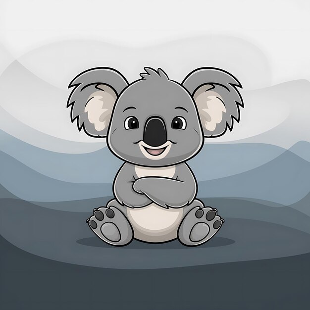 Cute Koala Cartoon Vector Icon Illustration