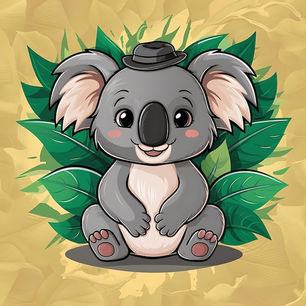 Cute Koala Cartoon Vector Icon Illustration