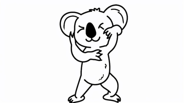 Cute koala is sitting cartoon coloring pages