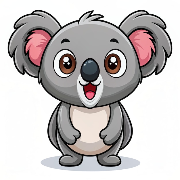 Cute Koala Surprised Cartoon Vector Icon Illustration Animal Nature Icon Concept Isolated Premium Vector Flat Cartoon Style