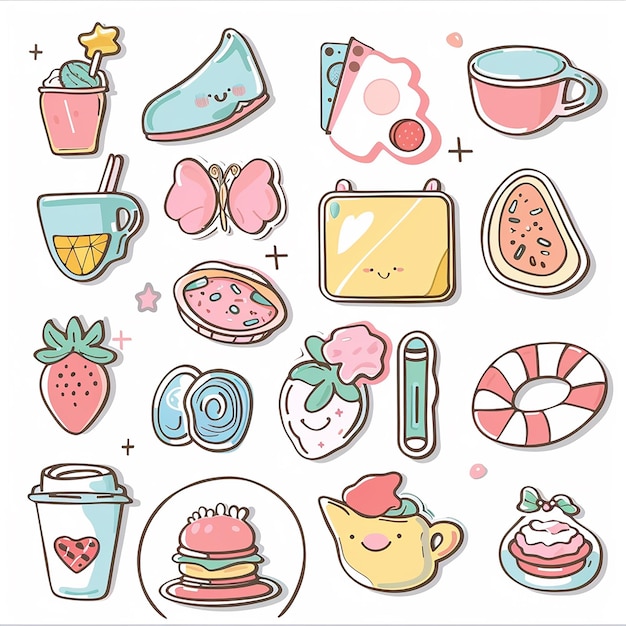 Photo cute laptop planner sticker set