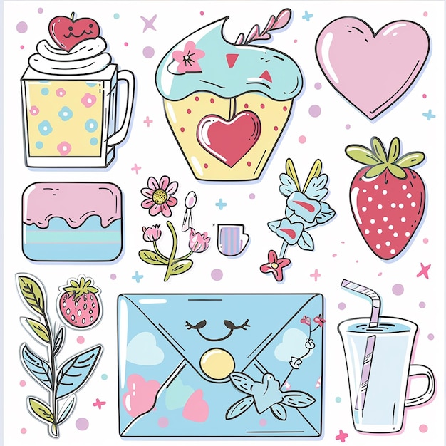 Photo cute laptop planner sticker set