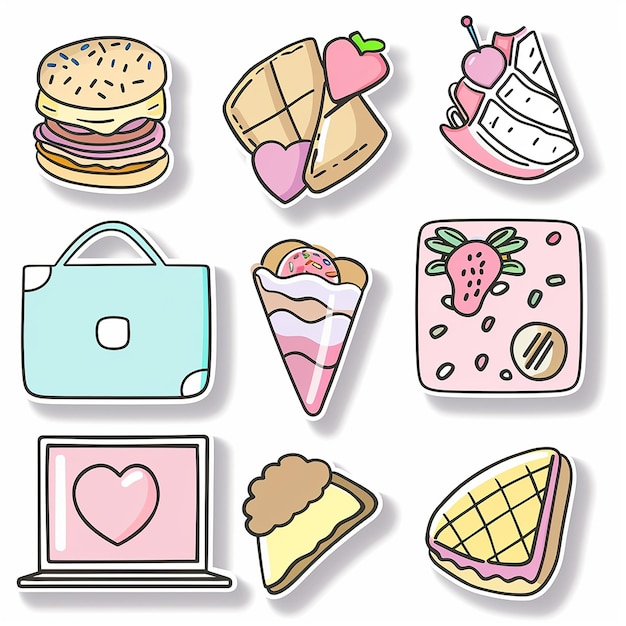 Photo cute laptop planner sticker set