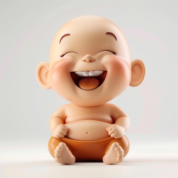 Cute laughing baby illustration