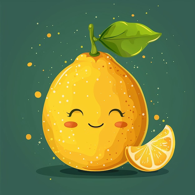 Cute Lemon Cartoon Vector Icon Illustration for Food and Beverage Branding