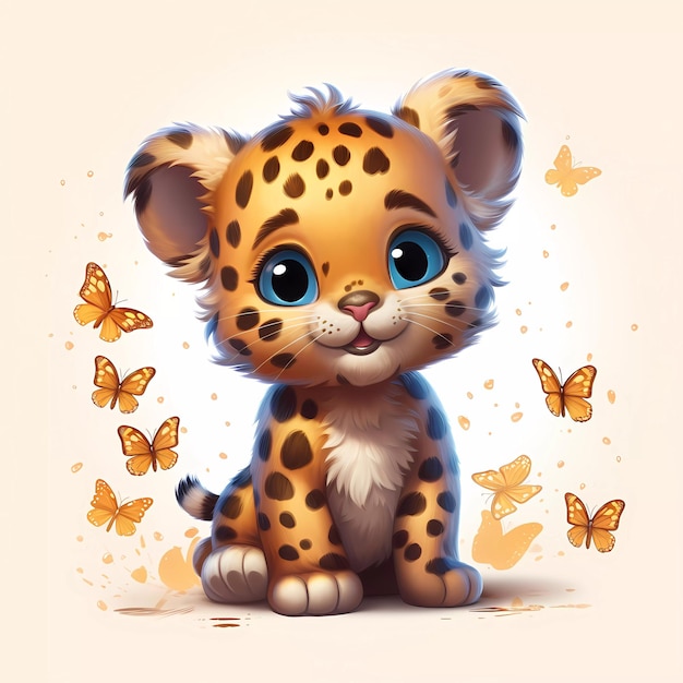 Cute leopard clipart artwork illustration