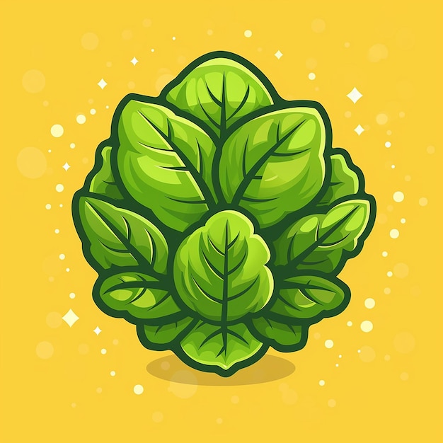 Photo cute lettuce wink cartoon vector icon illustration