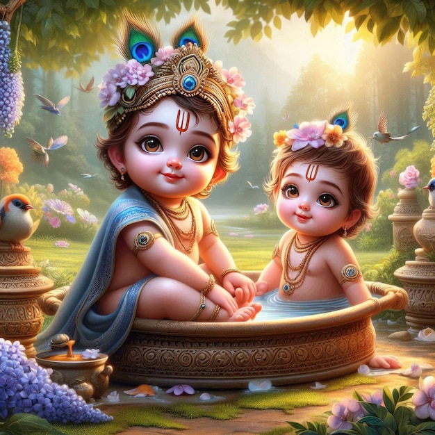 cute littile krishna ai generated images