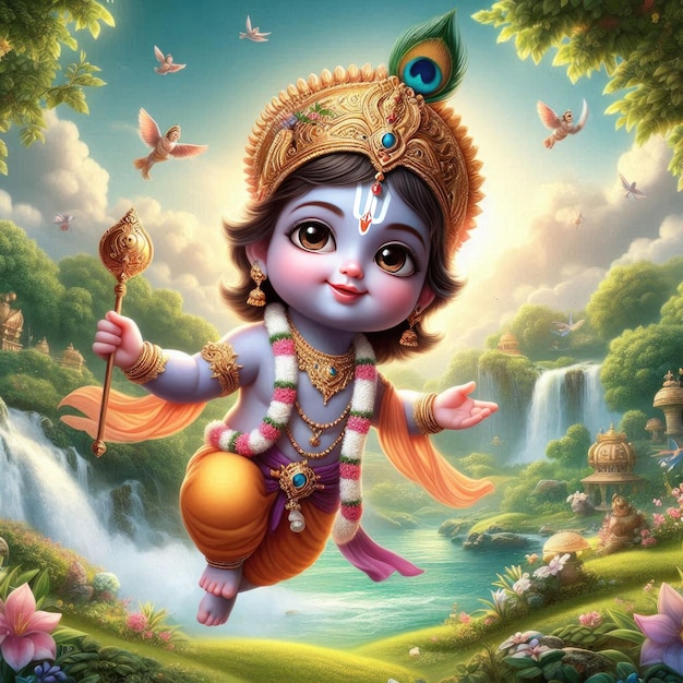 cute littile krishna ai generated images