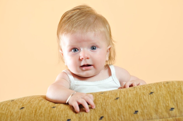 Cute little baby closeup portrait