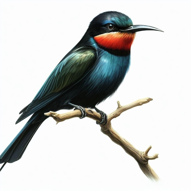 Cute little beeeater realistic painting drawing