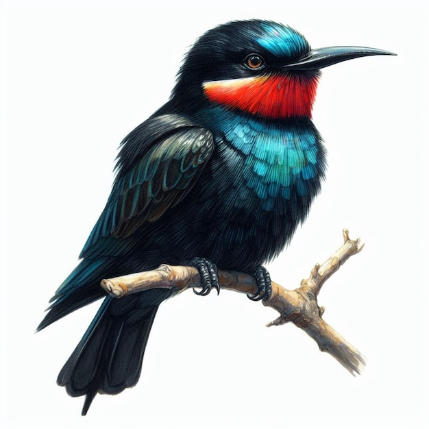 Cute little beeeater realistic painting drawing