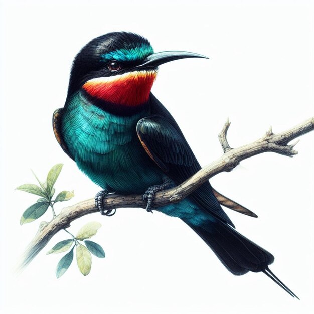 Cute little beeeater realistic painting drawing