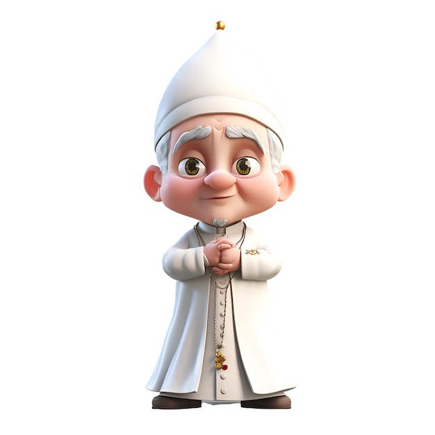 Cute little boy in kokoshnik 3d rendering