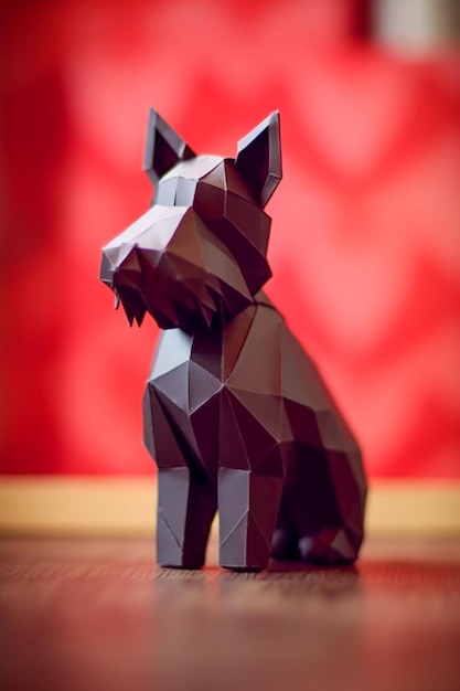 Cute little breed dog made in origami style