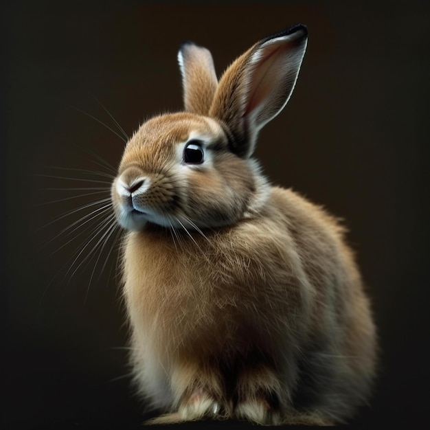 Cute little bunny digital art illustration Generative AI