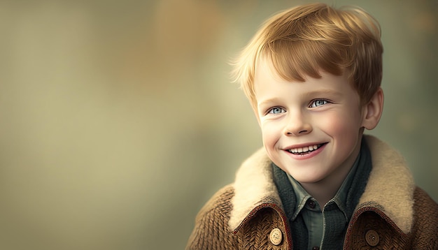 Cute little German boy illustration by generative AI