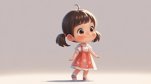 A cute little girl cartoon