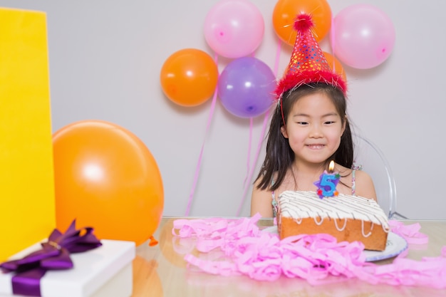 Cute little girl at her birthday party