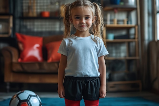 Cute Little Girl in Sports Outfit