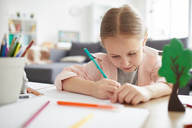 Cute little Girl Studying