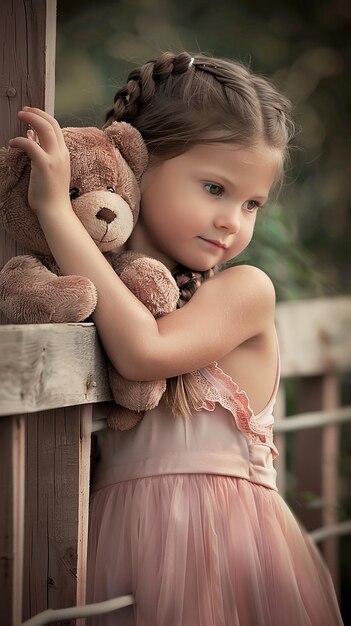 A cute little girl with braided hair