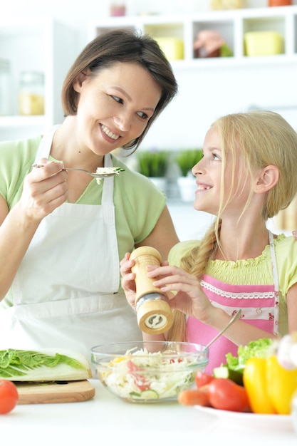 Cute little girl with mother