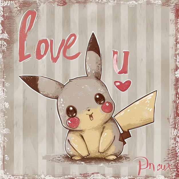 Photo a cute little pikachu with a big smile on its face