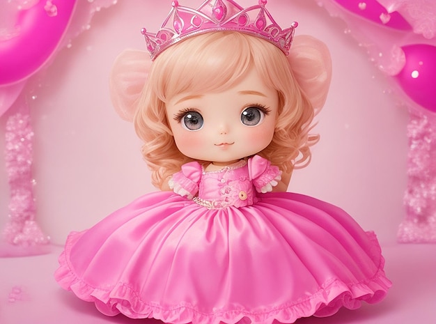 Cute little pink princess a defined pink background