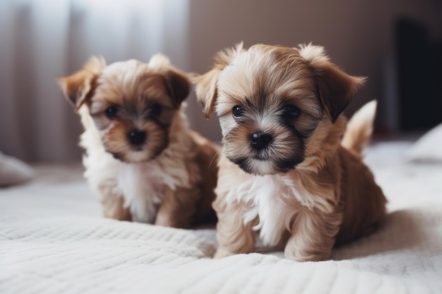 Cute little puppies home Pet friend Generate Ai