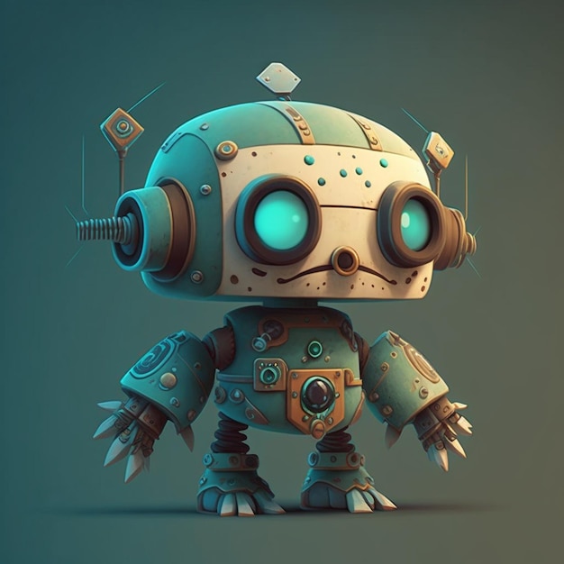 Cute little robot in full growth