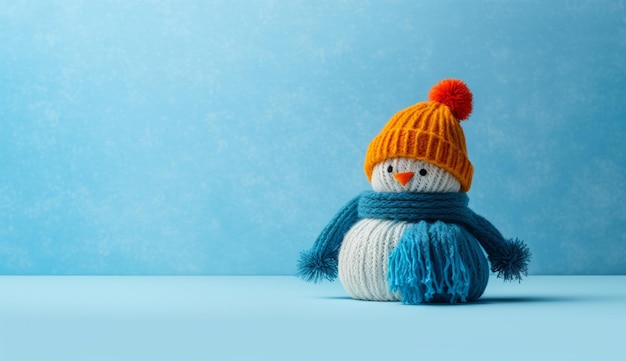 Cute little snowman background Illustration AI GenerativexA