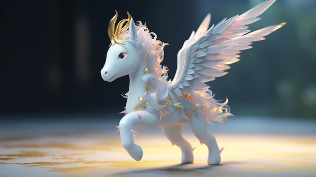 cute little unicorn with wings with generative AI