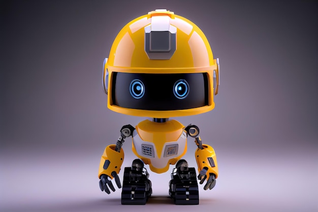 Cute little yellow 3d robot Generative AI