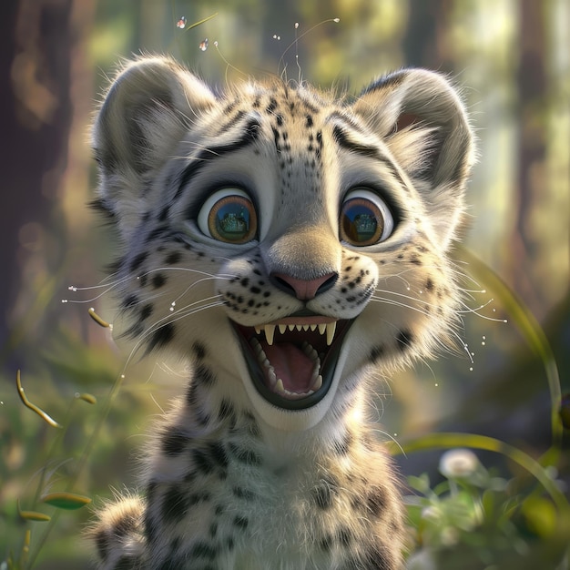 A cute and lovable animal with a 3D movie style