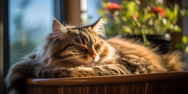 cute maine coon cat generative AI