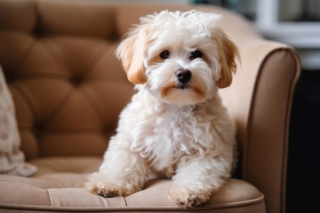 Cute maltipoo pretty Canine baby Generate Ai