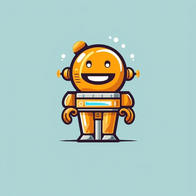 a cute mascot logo of robot