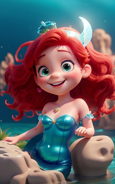 cute mermaid AI generated