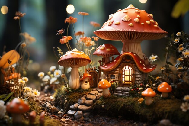 cute mini mushroom house