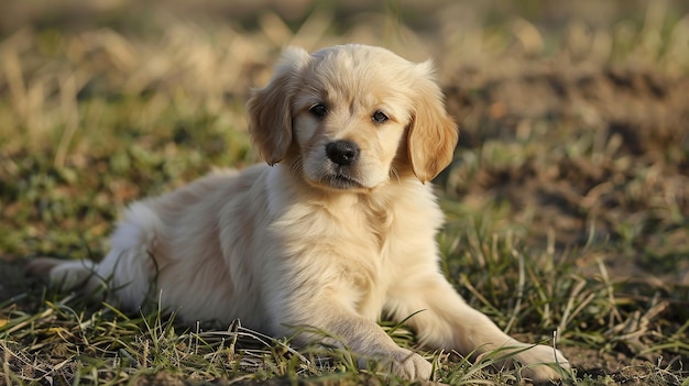 Photo cute miniature golden retriever